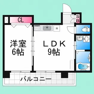シティーコート南瓦町Ⅱ【9階】の間取り