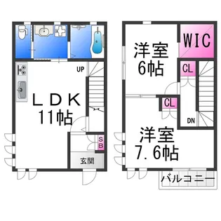 三国ヶ丘residence D棟【D1号室】の間取り
