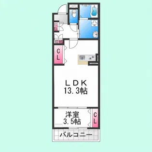 REGIES中百舌鳥【302号室】の間取り