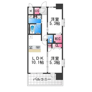 スプランディッド中百舌鳥【2階】の間取り