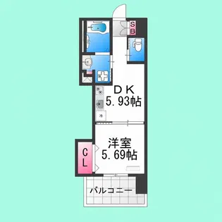 ハイツカトレヤ【9階】の間取り