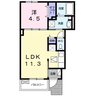 ヴィラ東湊【1階】の間取り