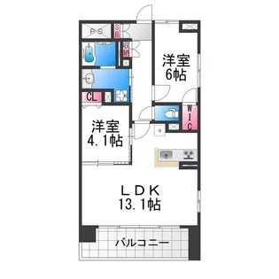 2LDKの間取り画像