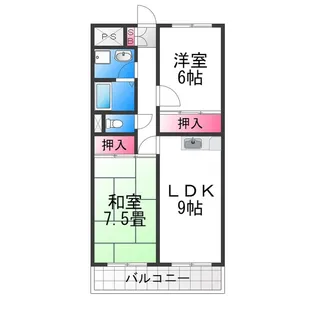 ラグジェレディK参号館【302号室】の間取り