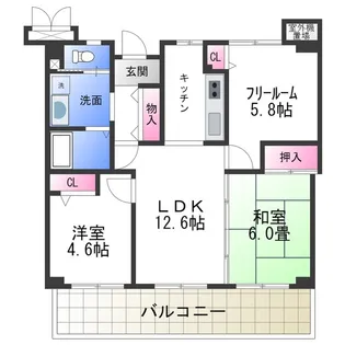 カサベルデ中百舌鳥【5階】の間取り