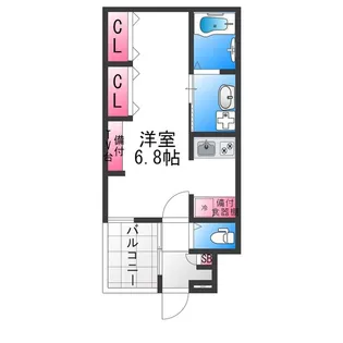 ジーイーサンク【1FC号室】の間取り