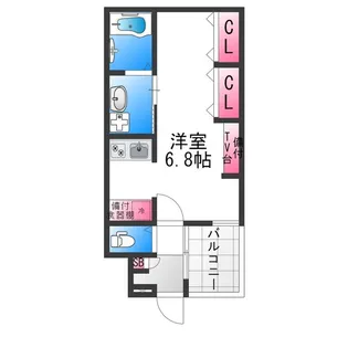 ジーイーサンク【1FD号室】の間取り