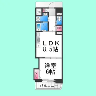 住吉橋ポルト【8階】の間取り