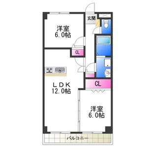 サンメゾン諏訪森【5階】の間取り