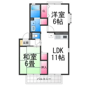 セジュール鳳2番館【2階】の間取り