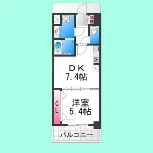 シティーコート大小路駅前【403号室】の間取り