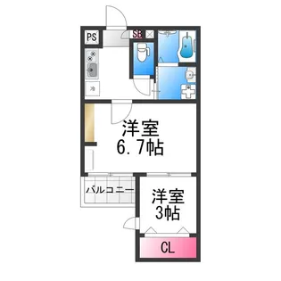 ジーイーシス【3階】の間取り