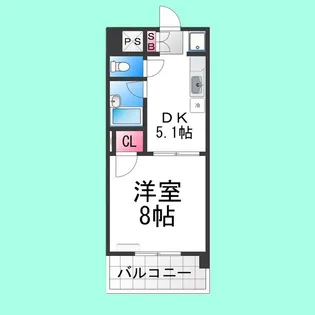 レジデンスパートⅣ【1-E号室】の間取り