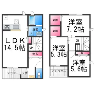 パルファンシャーメゾン【102号室】の間取り