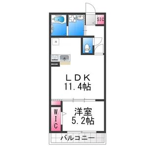 サニーコート三宝【201号室】の間取り