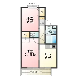 ハイツプラムナイン【2階】の間取り