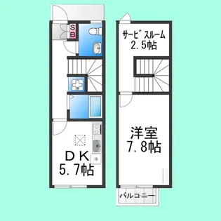 エル・セレーノ香ヶ丘 B【102号室】の間取り