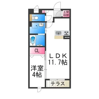 アルベイト石津川【1階】の間取り