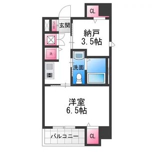 ディアコート宿屋町【5E号室】の間取り