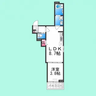 F asecia クローバー【1階】の間取り