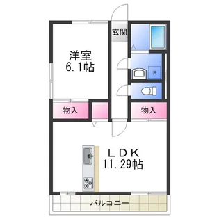 1LDKの間取り画像