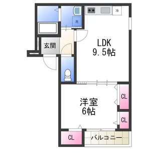 フジパレス堺三国ヶ丘Ⅲ番館【103号室】の間取り