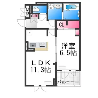 キャスロック北花田【3階】の間取り