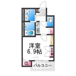 ジーイーヌフ【4FB号室】の間取り