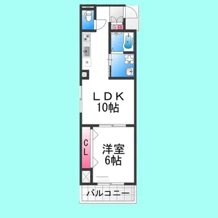シティーコート大小路【1002号室】の間取り