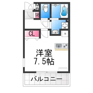 ジーアップルーチェ【102号室】の間取り