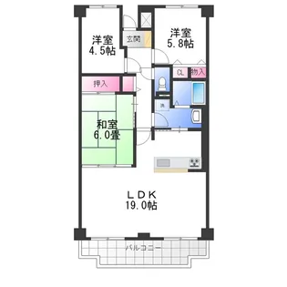 コスモ北野田【8階】の間取り