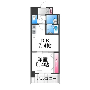 シティーコート大小路駅前【804号室】の間取り