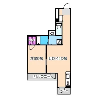 シティーコート北瓦町EX【404号室】の間取り
