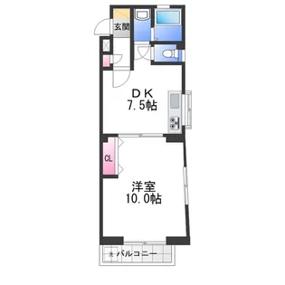 新栄プロパティー北野田Ⅱ【1階】の間取り