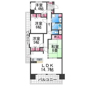 ソルプラーサ堺【801号室】の間取り