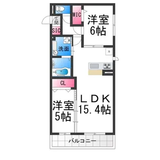 パサログランデ中安井【3階】の間取り