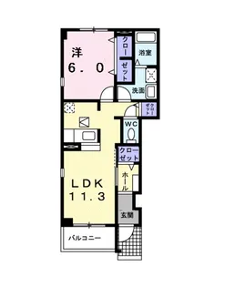 ベルカルム【1階】の間取り