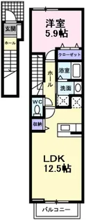 エクセレント 大美野【2階】の間取り