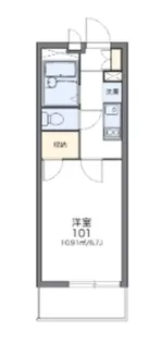レオパレス浜寺ドット輝【204号室】の間取り