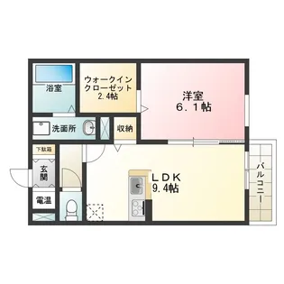 バイブリーコートD棟【1階】の間取り