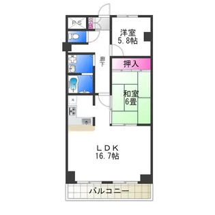 サザンコートなかもず【304号室】の間取り