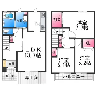 大阪府堺市西区鶴田町【テラスハウス】の間取り