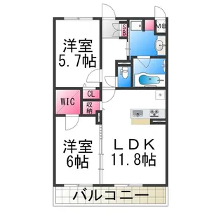 スマイル旭ヶ丘【2階】の間取り