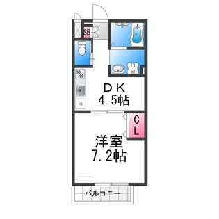 1DKの間取り画像