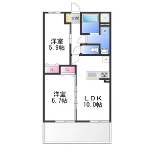 ガーデンコート丹南【2階】の間取り