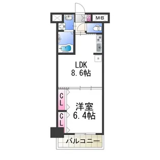 パークナードフィットなかもず【1007号室】の間取り