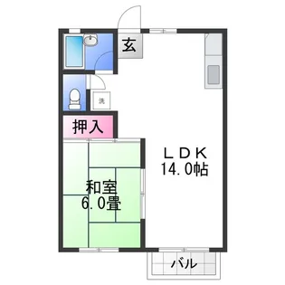 西山ハイツ【2階】の間取り