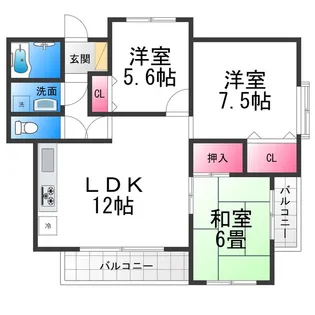 ミューゼス上野芝【3階】の間取り