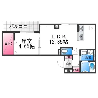 エフイー長曽根【402号室】の間取り