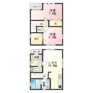 大阪府堺市西区家原寺町1丁【一戸建】の間取り